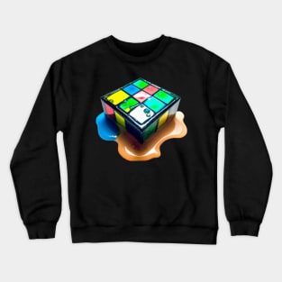 Melting rubik cube Crewneck Sweatshirt